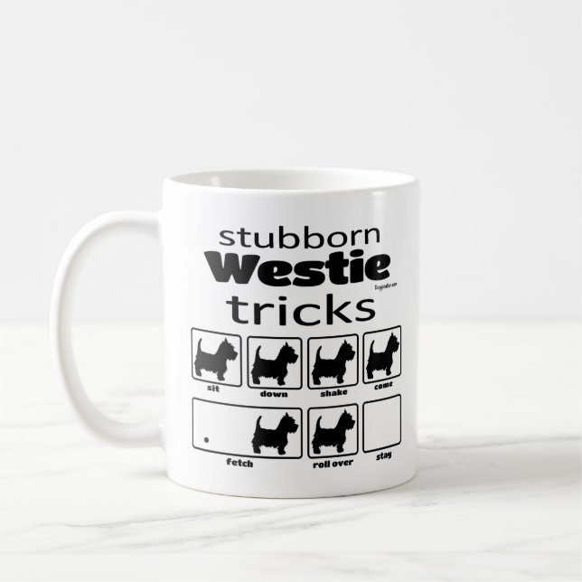 Stubborn Westie Tricks Coffee Mug (Left)