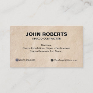 Stucco Business Card Construction Wall QR Code