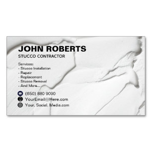 Stucco Construction Business Card Magnet