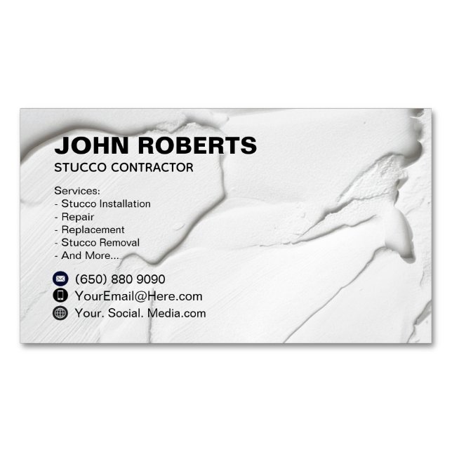 Stucco Construction Business Card Magnet (Front)