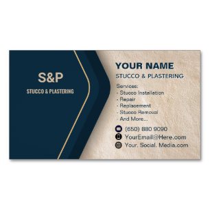 Stucco Contractor Business Card Magnet Plastering