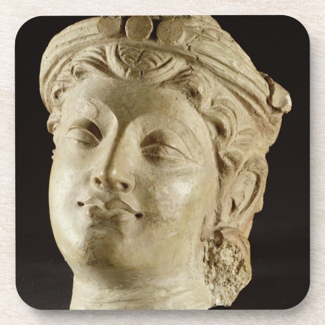 Stucco head, Gandhara, 4th century AD Coaster (Front)