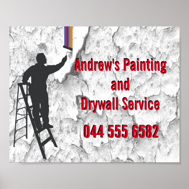 Stucco Painting Service Handyman Home Repair Fab B Poster (Front)