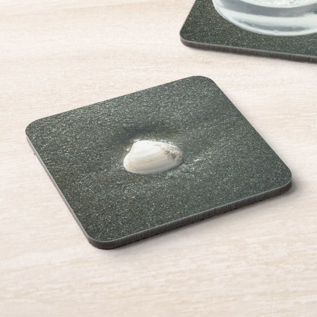Stuck in a Shell: Serene Coastal Kitchen Set  Beverage Coaster (Left Side)