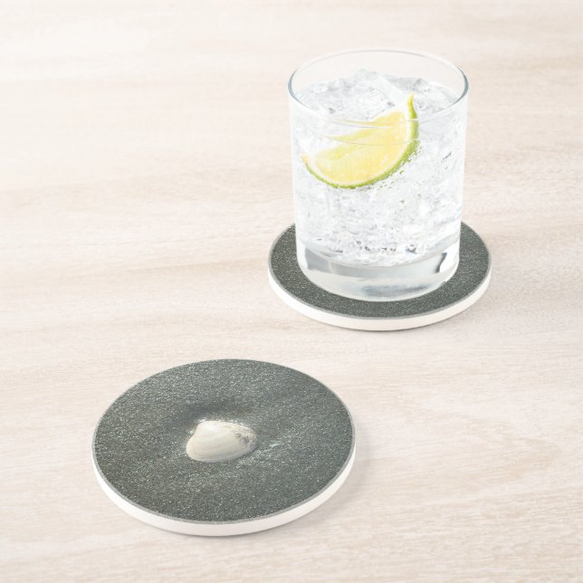 Stuck in a Shell: Serene Coastal Kitchen Set  Drink Coaster (Side)