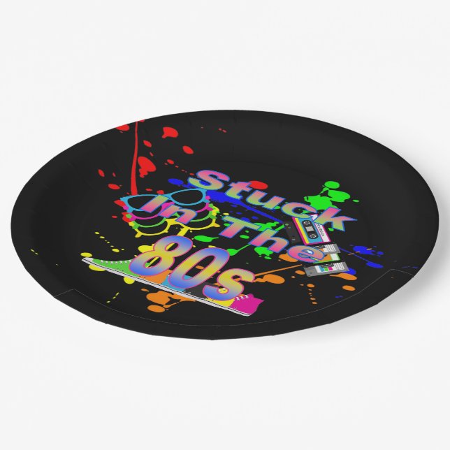 Stuck in the 80s paper plates (Angled)