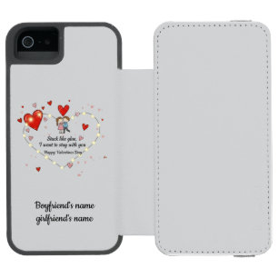 Stuck like glue valentine iPhone SE/5/5s wallet case