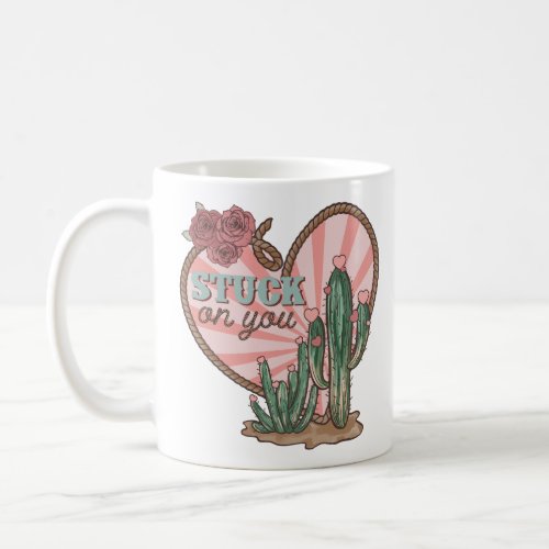 Stuck On You Funny Cactus Coffee Mug