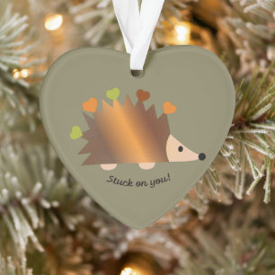 Stuck on You Hedgehog and Hearts Ornament