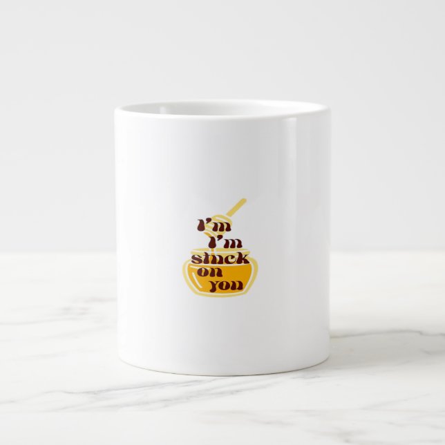 Stuck On You Minimal Love Design  Giant Coffee Mug (Front)