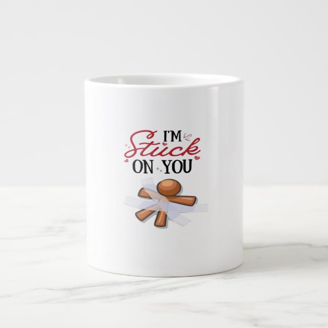 Stuck On You Modern Minimal Design  Giant Coffee Mug (Front)