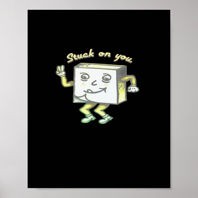 Stuck On You Post It Minimal Modern Style  Poster (Front)