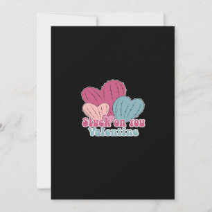 Stuck On You Valentine Funny Cactus Cute Design  Holiday Card