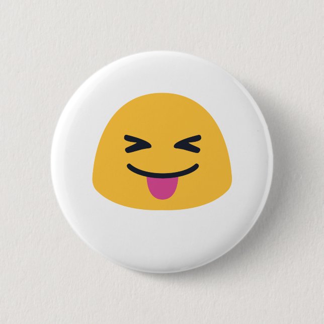 Stuck out tongue closed eyes Emoji Button (Front)