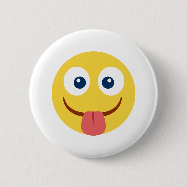 Stuck Out Tongue Emoji Button (Front)