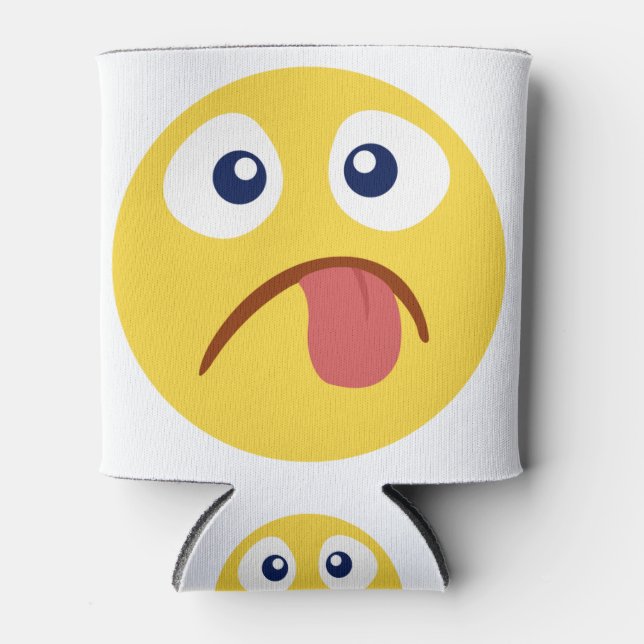 Stuck Out Tongue Emoji Can Cooler (Front)