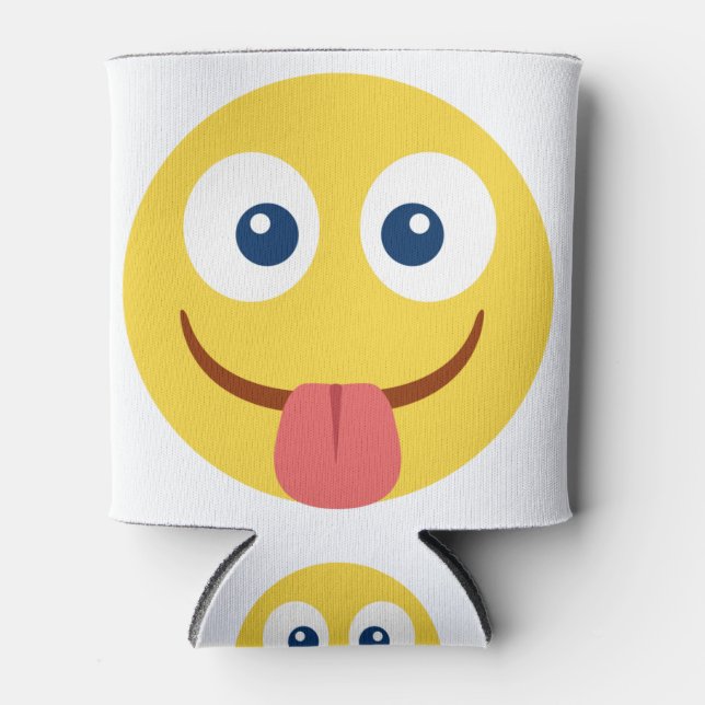Stuck Out Tongue Emoji Can Cooler (Front)