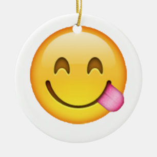 Stuck Out Tongue - Emoji Ceramic Ornament