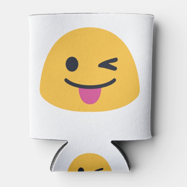 Stuck out tongue winking eyes can cooler (Front)