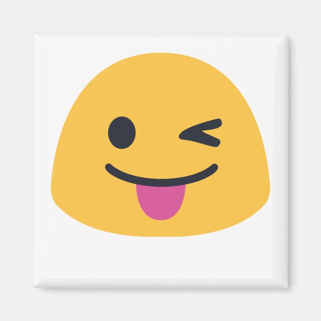 Stuck out tongue winking eyes magnet (Front)