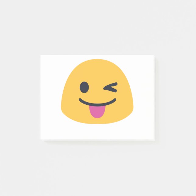 Stuck out tongue winking eyes post-it notes (Front)