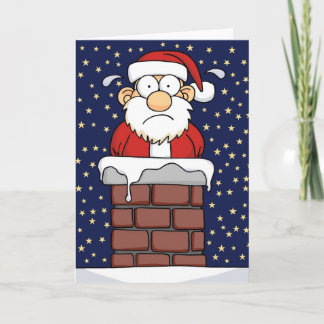 Stuck Santa Holiday Card