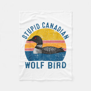 Stud Canadian Wolf Funny Loon Bird Humor Quote Fleece Blanket