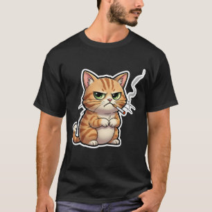 Stud Cool Funny Cat Meme Smoking Cat cigarette T-Shirt