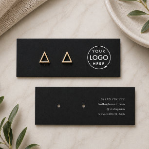 Stud Earring Display Card   Black Jewelery Display