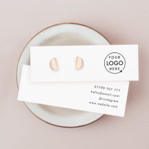 Stud Earring Display Card | White Jewelery Display