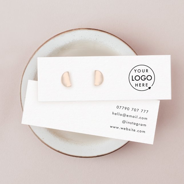 Stud Earring Display Card | White Jewelery Display (Modern minimalist white stud earring display cards by Guava - clean, stylish, and customizable)