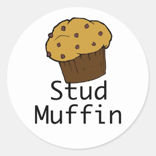 Stud Muffin Boy Classic Round Sticker