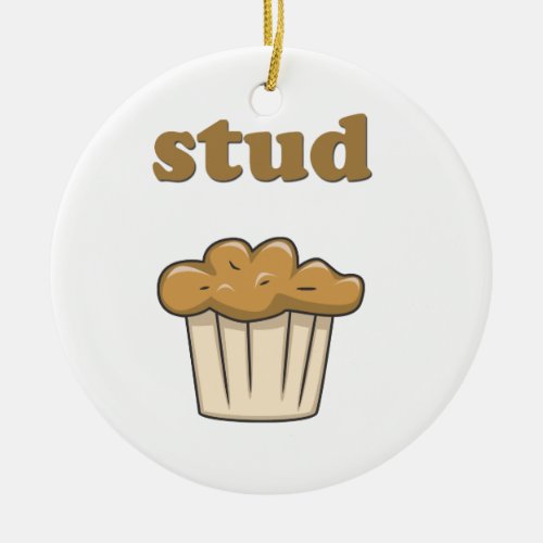 stud muffin ceramic ornament