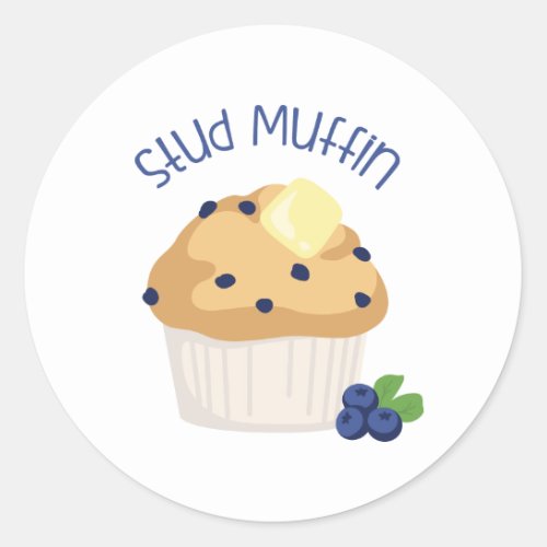 Stud Muffin Classic Round Sticker