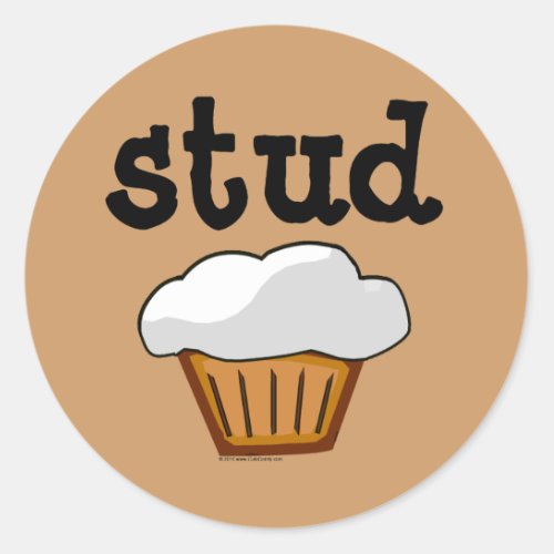Stud Muffin Cute Funny Baked Good Classic Round Sticker