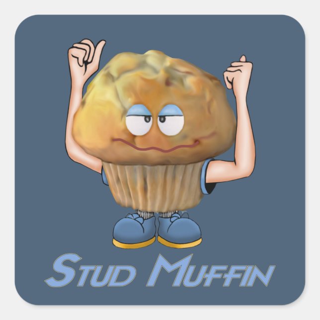 Stud Muffin Humor Square Sticker (Front)