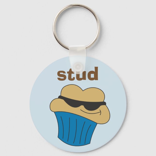 Stud Muffin Humorous Key Ring for Him (Front)