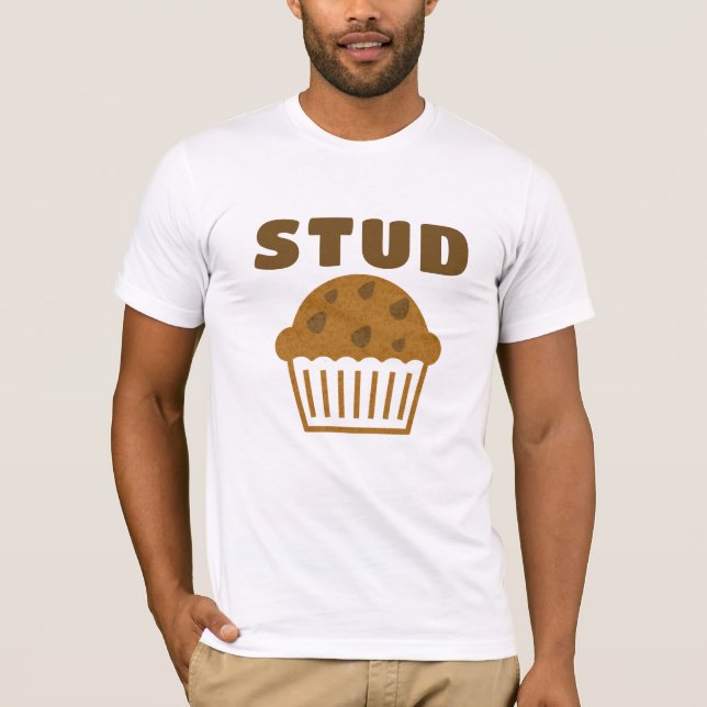 Stud Muffin Tee - Funny Muffin Graphic Shirt (Front)