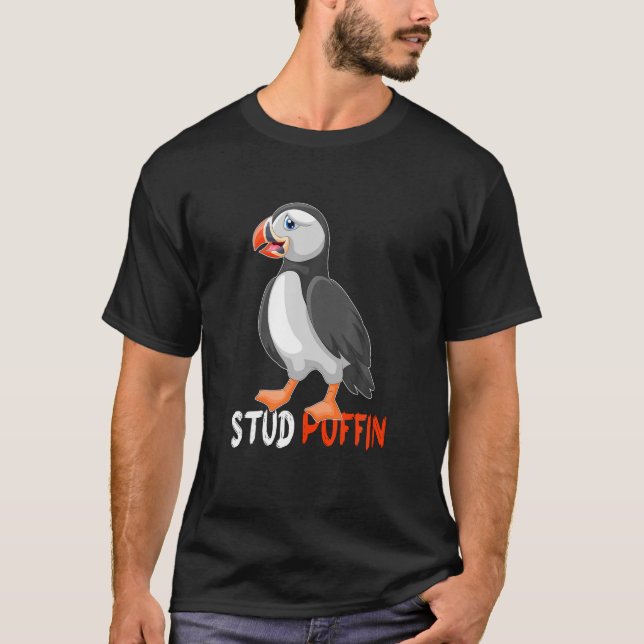 Stud Puffin -Cute Puffin T-Shirt (Front)