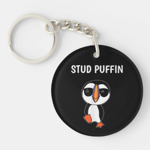 Stud Puffin Funny Bird Keychain
