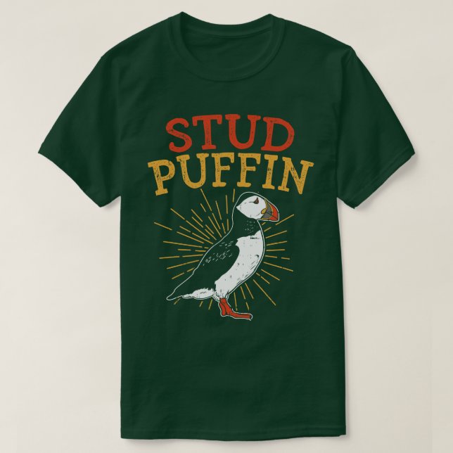 Stud Puffin Puffins T-Shirt (Design Front)