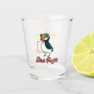 Stud Puffin Sea Bird Illustration Shot Glass