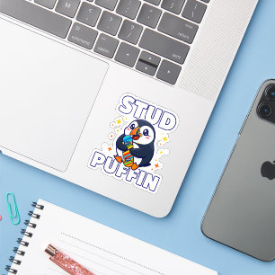 Stud Puffin Skater Cute Funny Bird Skateboard Sticker