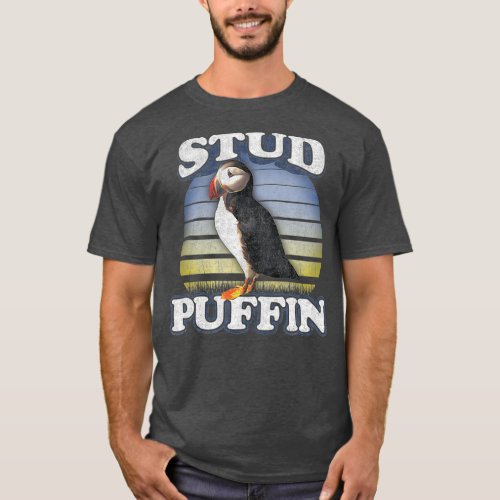 Stud Puffin   Stud Muffin Pajamas Vintage Retro T_Shirt