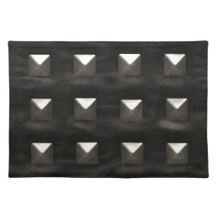 Studded Black Leather Cloth Placemat