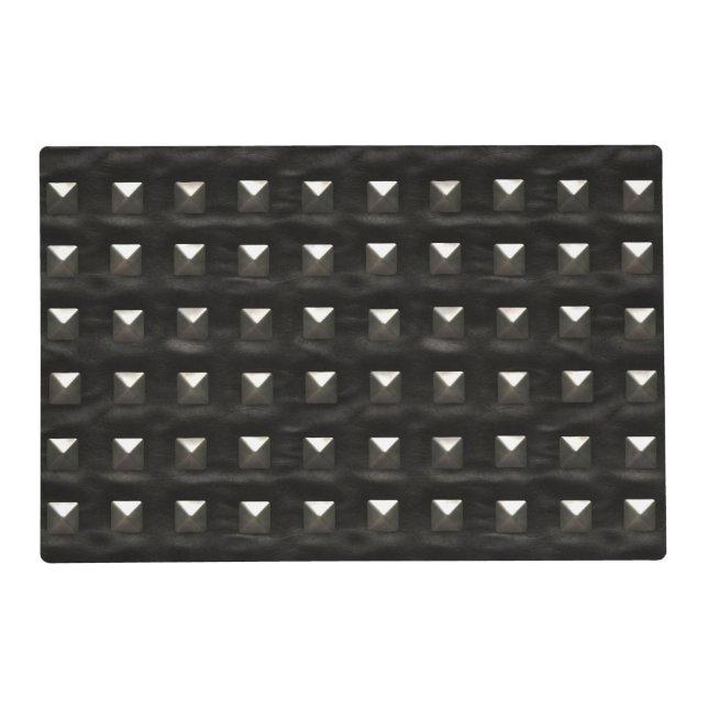 Studded Black Leather Placemat (Front)
