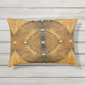 Studded Floor Pattern in Golden Browns Outdoor Pillow