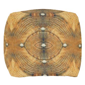 Studded Floor Pattern in Golden Browns Outdoor Pouf