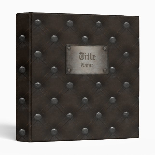Studded Leather Armor With Plaque 3 Ring Binder (Front/Spine)