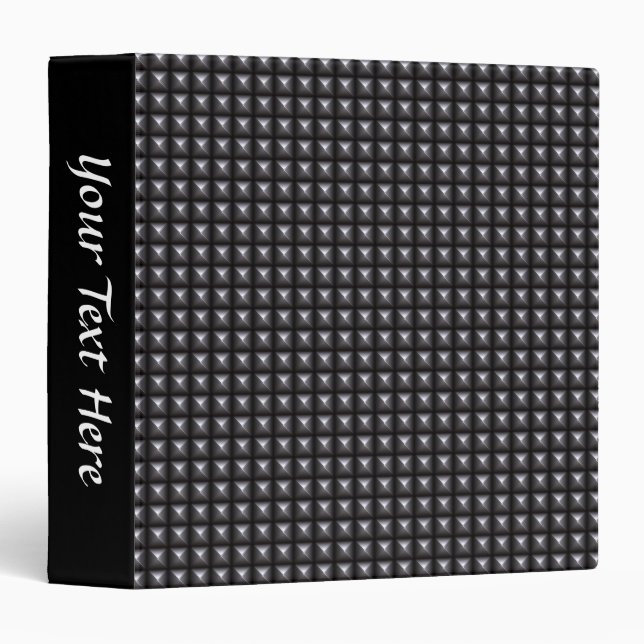 Studded Steel Texture 3 Ring Binder (Front/Spine)